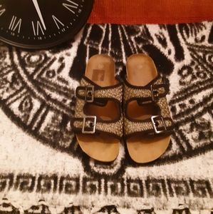 Bernie Mev  Birkenstock sandals.